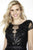 Jolene Collection - 17582 Sequined Illusion Scoop Sheath Dress In Black