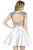 Jolene Collection - 17515 Shimmering Two-Piece Silver Cocktail Dress In Silver