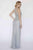 Jolene Collection - 18316 Sheer Jewel Neck Beaded Sheath Gown In Silver