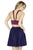 Jolene Collection - 17525 Two-Piece Razor Cut Halter Dress In Purple and Red