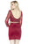 Jolene Collection - 17591 Sheer Embellished Long Sleeve Short Dress In Red