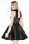 Jolene Collection - 17524 High Neckline Swirl Illusion Cocktail Dress In Black and Neutral