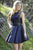 Jolene Collection - 17544 Sequined Floral Halter Dress In Black