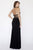 Jolene Collection - 18083 Beaded Halter V-neck Jersey Sheath Dress In Black