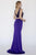 Jolene Collection - 18063 Two-Piece Faceted Crystal Ornate Sheath Gown In Purple and Multi-Color