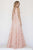 Jolene Collection - 18326 Deep V-neck Floral A-line Gown In Pink