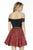Jolene Collection - 17562 Printed Off Shoulder A-line Dress In Black and Red