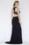 Jolene Collection - 18023 Rhinestone Decked High Jewel Sheath Gown In Black