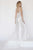 Jolene Collection - 18346 Plunging V-neck Illusion Sheath Gown In White
