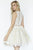 Jolene Collection - 17553 Lace Illusion Bateau A-line Dress In White and Neutral