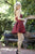 Jolene Collection - 17565 Floral Sweetheart Pleated A-line Dress In Red and Floral