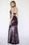 Jolene Collection - 18089 Plunging High Neck Fitted Dress with Slit In Red