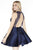 Jolene Collection - 17593 Sleeveless Open-Back Illusion Short Dress In Blue
