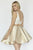 Jolene Collection - 17514 V-Neck Two-Piece Cocktail Dress In Neutral and White