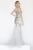 Jolene Collection - 18335 Deep V-neck Embellished Mermaid Gown In Silver and Neutral