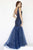 Jolene Collection - 18061 Rosette Ornate Organza Trumpet Gown In Blue