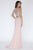 Jolene Collection - 18042 Two Piece Beaded Illusion Halter Dress In Pink