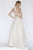 Jolene Collection - 18044 Beaded High Halter Satin A-line Dress In Neutral
