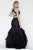 Jolene Collection - 18053 Two Piece Embellished Tiered Mermaid Dress In Black