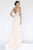 Jolene Collection - 18005L Beaded V-Neck Fitted Chiffon Dress In Pink