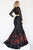 Jolene Collection - 18115 Two Piece Long Sleeves Mermaid Dress In Black and Red