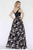 Jolene Collection - 18111 Two Piece Off-Shoulder Floral A-line Dress In Black and Multi-Color