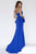 Jolene Collection - 18027 Fitted Strapless Peplum Evening Dress In Blue