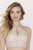 Jolene Collection - 18327 Halter Neck Two-Piece High Low Gown\ In Pink