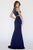 Jolene Collection - 18064 Ombre Jeweled Two-Piece Sheath Gown In Blue and Multi-Color