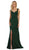 May Queen - MQ1560 Sleeveless Strappy Back Satin Evening Gown In Green