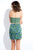 Rachel Allan Short - 4407 Two-Piece Floral Beaded Sheath Dress in Green
