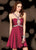 Alyce Paris - 4409 Bejeweled Halter Ruched Chiffon A-line Dress In Red
