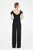 Saboroma - 4411 Draped Sleeve Cold Shoulder Jumpsuit In Black