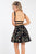 Rachel Allan Short - 4412 Two Piece Embroidered Cocktail Dress in Black