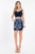Rachel Allan Short - 4414 Two Piece Floral Beaded Jersey Dress in Blue