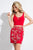 Rachel Allan Short - 4414 Two Piece Floral Beaded Jersey Dress in Red