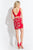Rachel Allan Short - 4414 Two Piece Floral Beaded Jersey Dress in Red