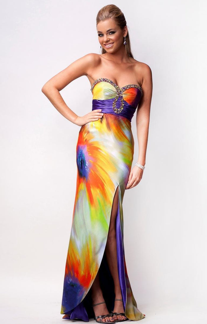 44159P Dress in Purple Print