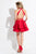 Rachel Allan Short - 4415 Two Piece Beaded Taffeta Dress in Red