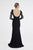 Saboroma - 4417 Sequined Long Sleeves Mermaid Gown In Black