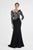 Saboroma - 4417 Sequined Long Sleeves Mermaid Gown In Black