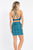 Rachel Allan Short - 4418 Two Piece Halter Embellished Dress in Green