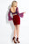 Rachel Allan Short - 4419 Two Piece Beaded Jersey Sheath Dress in Red
