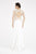 Saboroma - 4419 Applique Bateau Sheath Dress In White