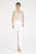 Saboroma - 4419 Applique Bateau Sheath Dress In White