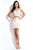 Rachel Allan Short - 4421 Sleeveless Scoop Two Piece Dress in White and Pink