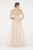 Saboroma - 4421 Floral Appliqued Strapless A-Line Dress In Pink