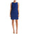 Adrianna Papell - 41929990 Sleeveless Embellished Lace Sheath Dress in Blue