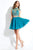 Rachel Allan Short - 4422 Two Piece High Neck Beaded Dress in Green