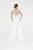 Saboroma - 4422 Cap Sleeve Jeweled Illusion Cutout Back Gown In White